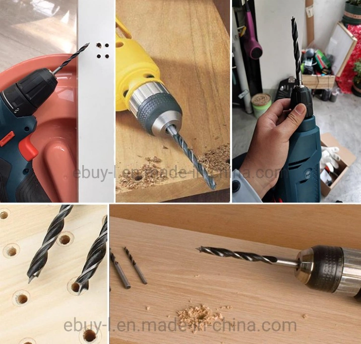 7PCS 12&quot; Extra Long Brad Point Twist Drill Bit Set 4-12mm Wood Working Tool