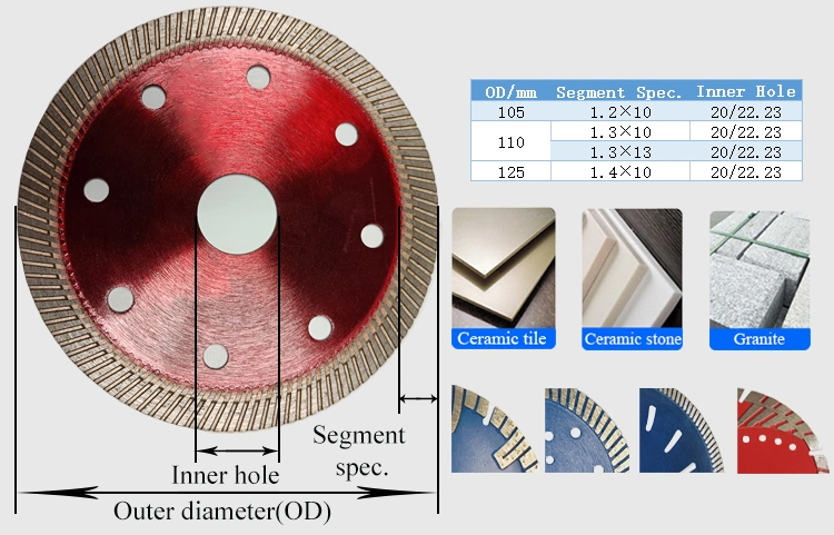 Wholesale Made in China 50mm to 350mm Sintered Circular Cutting Tool Hot Cold Pressed Diamond Saw Blades for Cutting Tile Granite Marble Stone Concrete