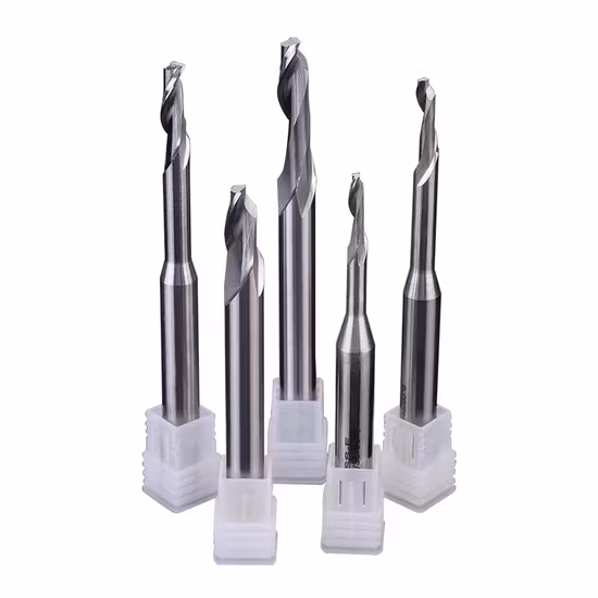 Wyk 3.175mm Single Flute Helical Right Angle Milling Cutter Wood Milling Bit Carbide Woodworking Single Flute Drill Bit
